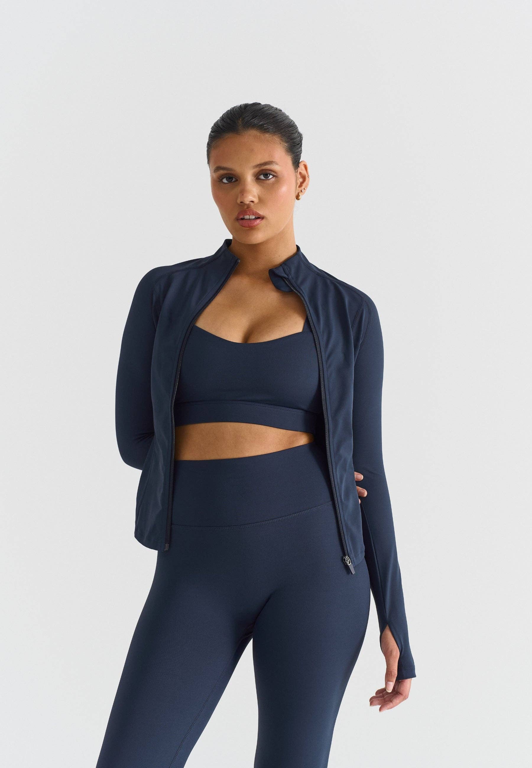 Sisterly Tribe - Wholesale Athletic Jacket - Women's - Softsculpt Zip Jacket - Navy2