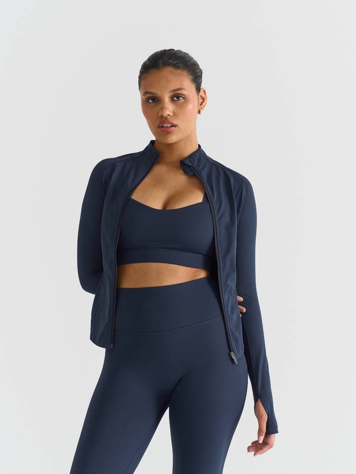 Sisterly Tribe - Wholesale Athletic Jacket - Women's - Softsculpt Zip Jacket - Navy2