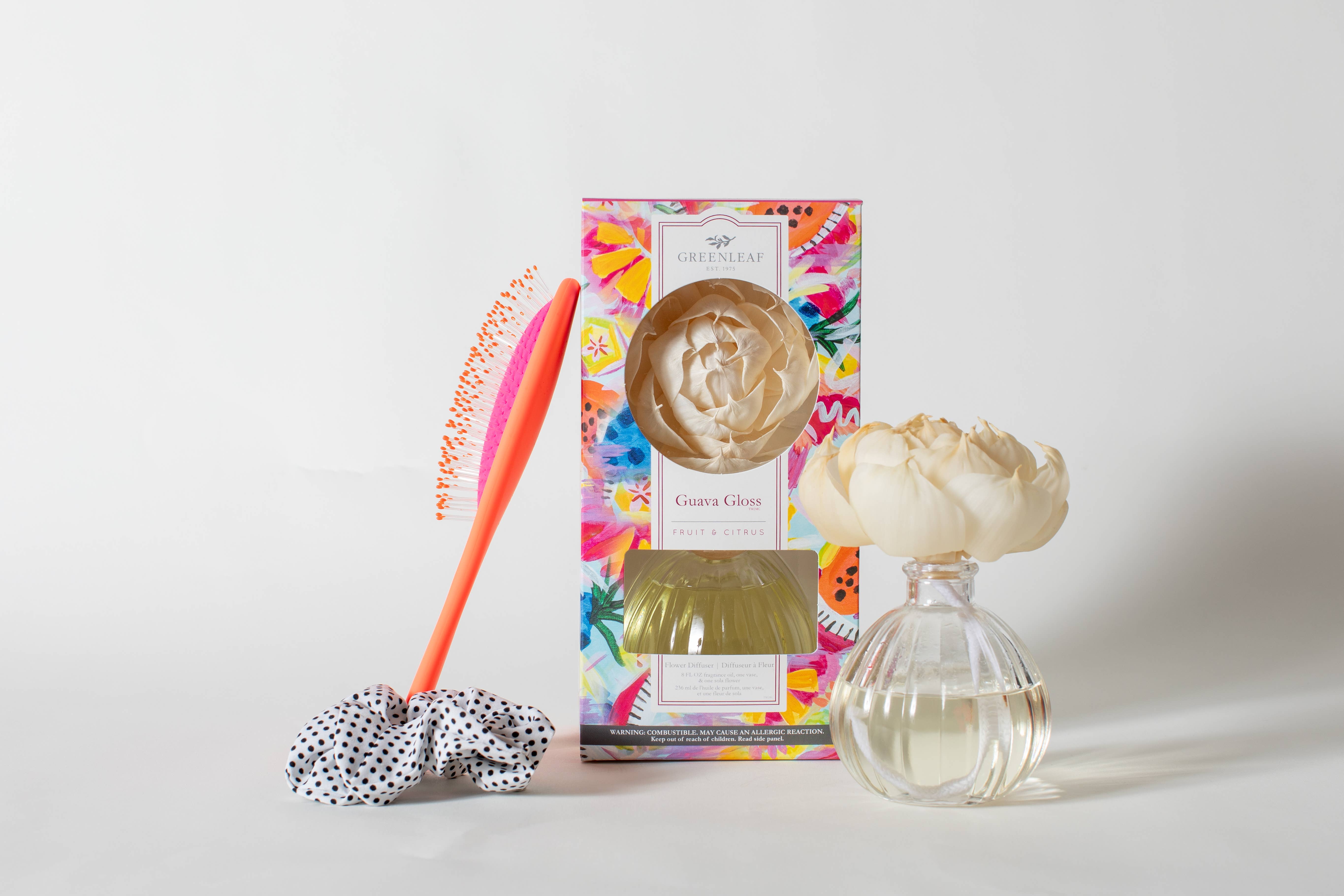 Greenleaf Gifts - Wholesale Reed Diffuser - Guava Gloss Flower Diffuser 4 Pack3