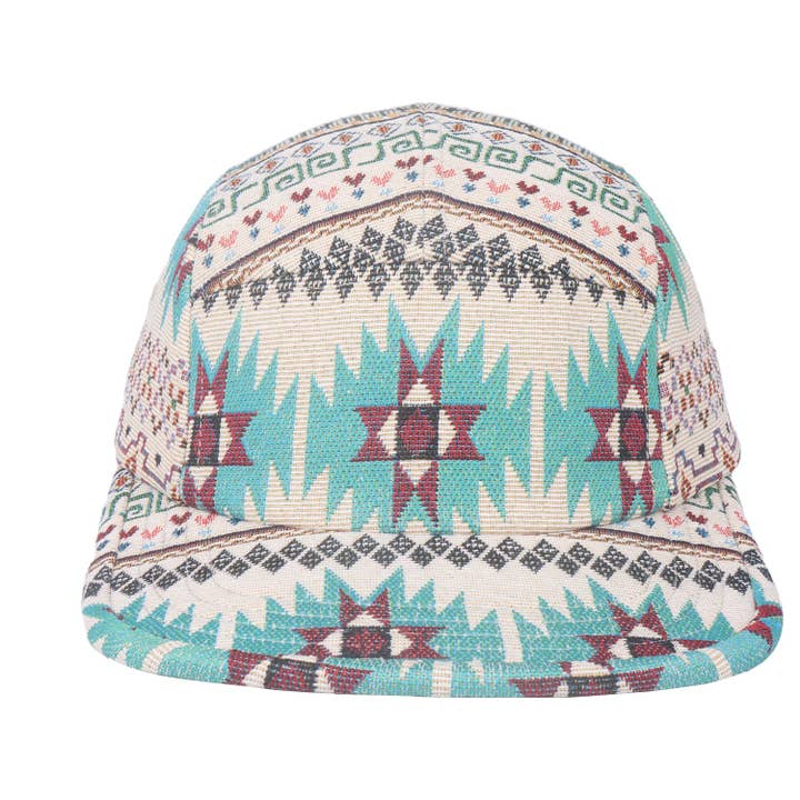 HATPHILE - Wholesale Flat Brim Cap - Unisex - Hatphile Trendy Aztec Pattern 5 Panel Hat