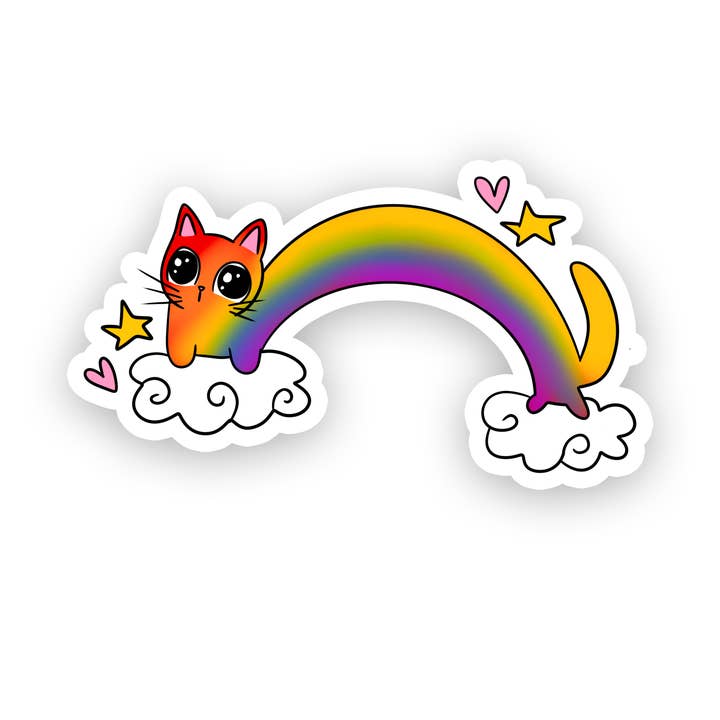 Rebel and Siren Stickers - Wholesale Sticker - Rainbow Cat | Pride | LGBTQ | Waterproof Viny l 4"