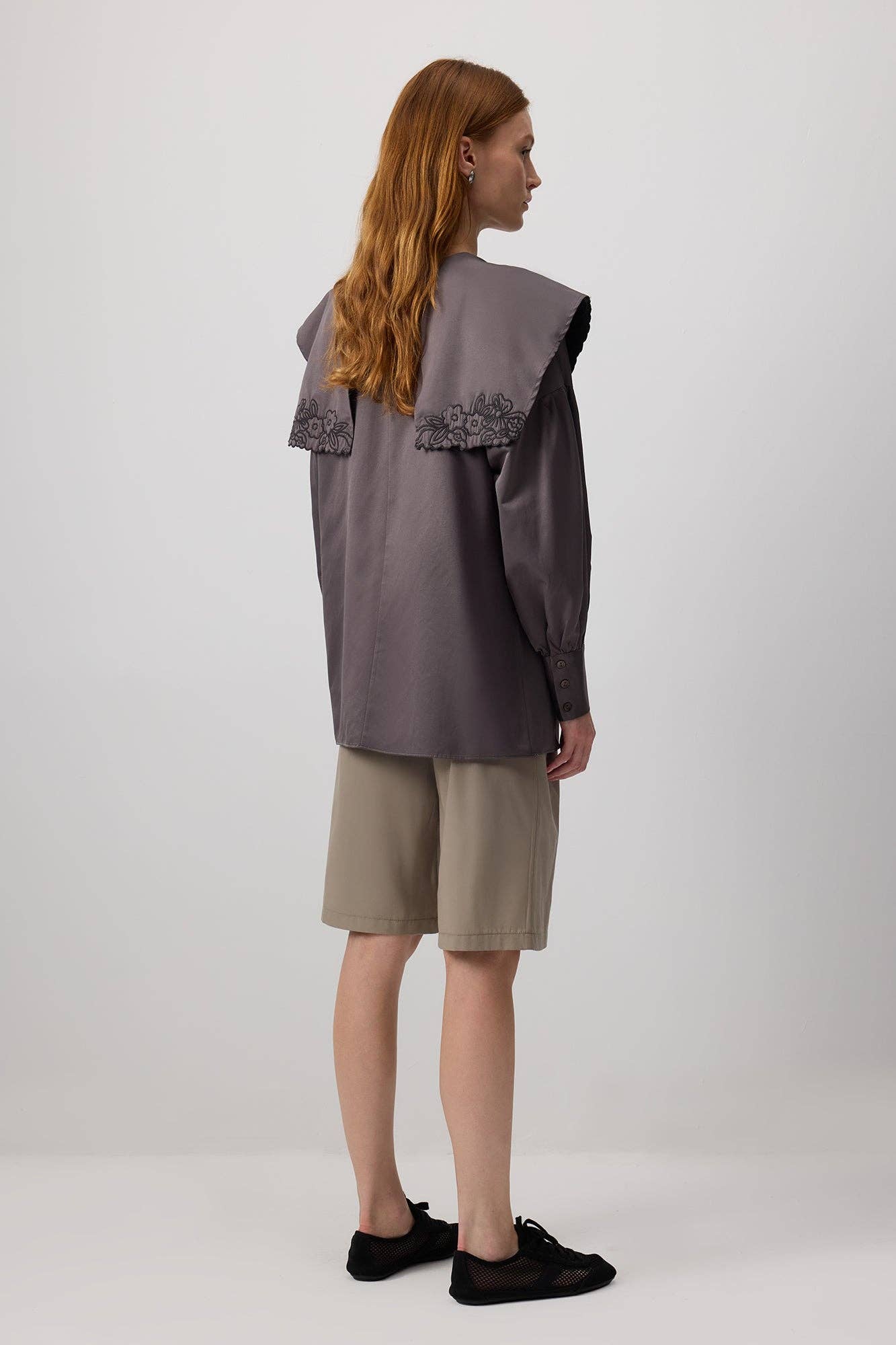 Gri EMBROIDERED WIDE COLLAR TUNIC for wholesale on Faire4