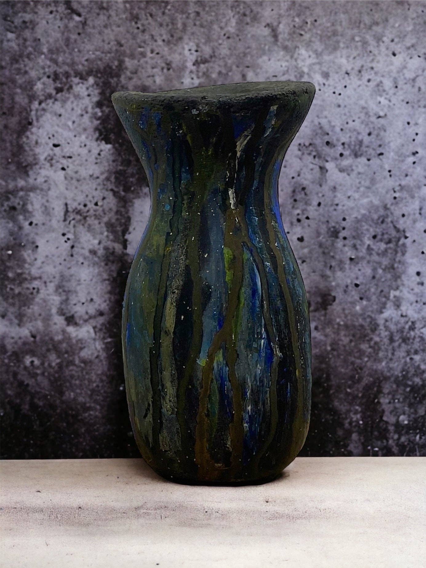 Sunsum Intentional Living - Wholesale Vase - Cement Vase, Watercolor Fluid Art, Silhouette, Lightweight C1