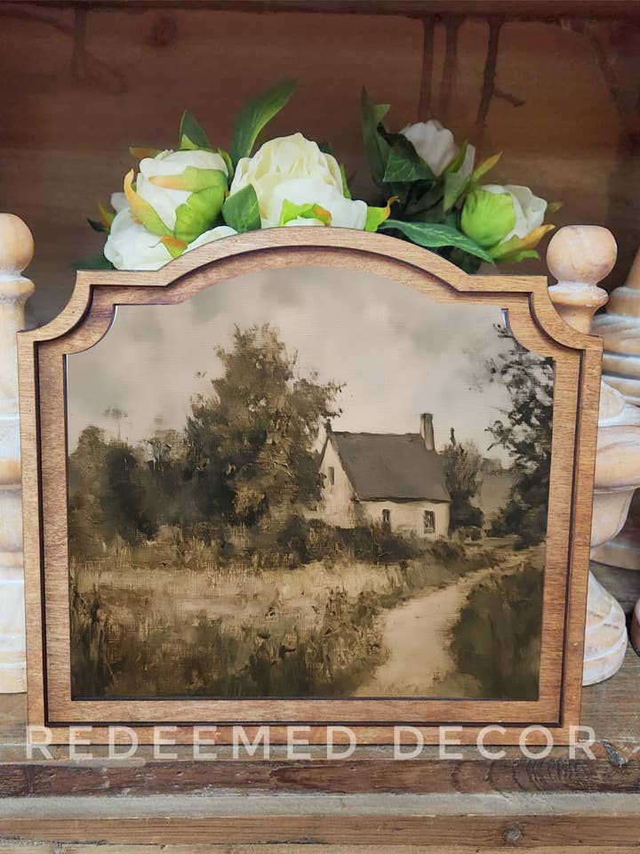 Paisaje de Cabaña Provincial Arte Enmarcado para venta al por mayor de Redeemed Decor