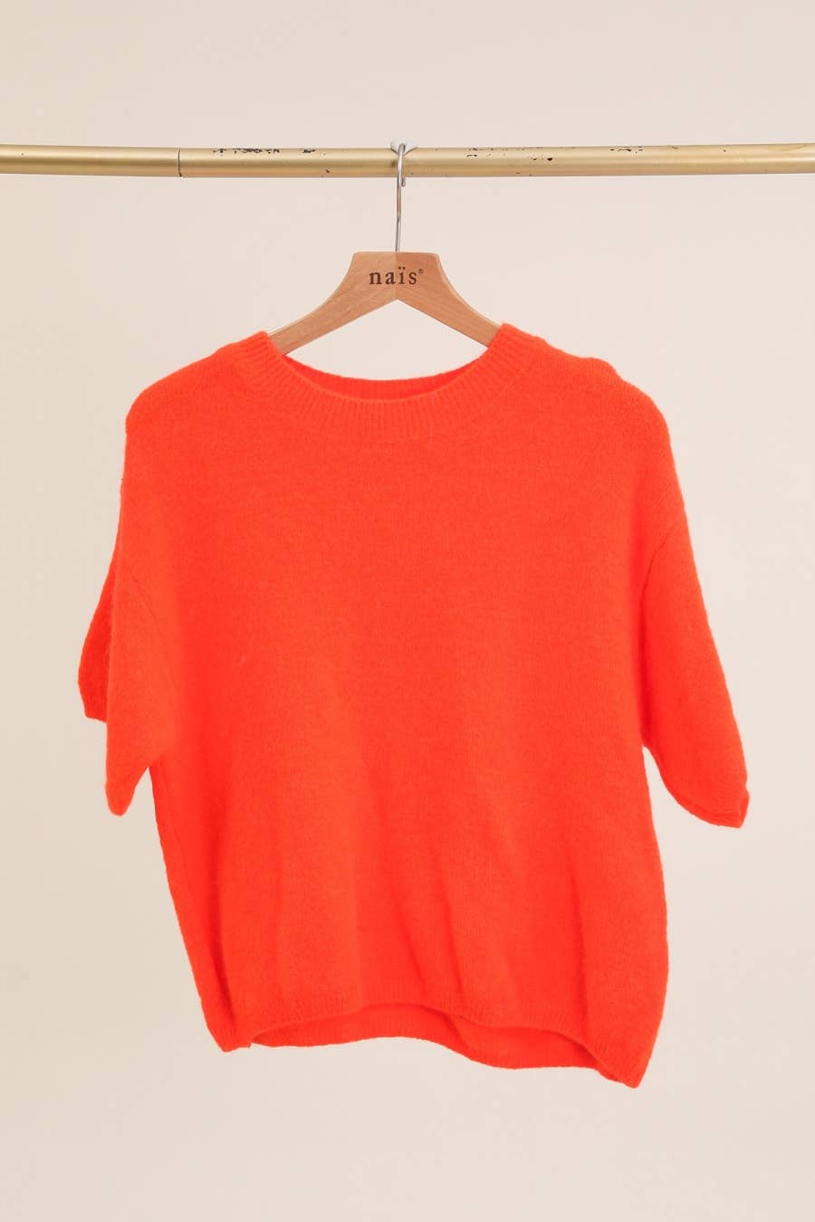 NAÏS PARIS - Wholesale Knit Sweater - Women's - ROUND NECK SHORT SLEEVE SWEATER IN SUPERFINE ALPACA12