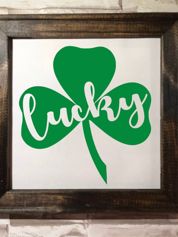 Lucky four leaf clover Saint Patrick's Day framed canvas por atacado de Works of Panglossian