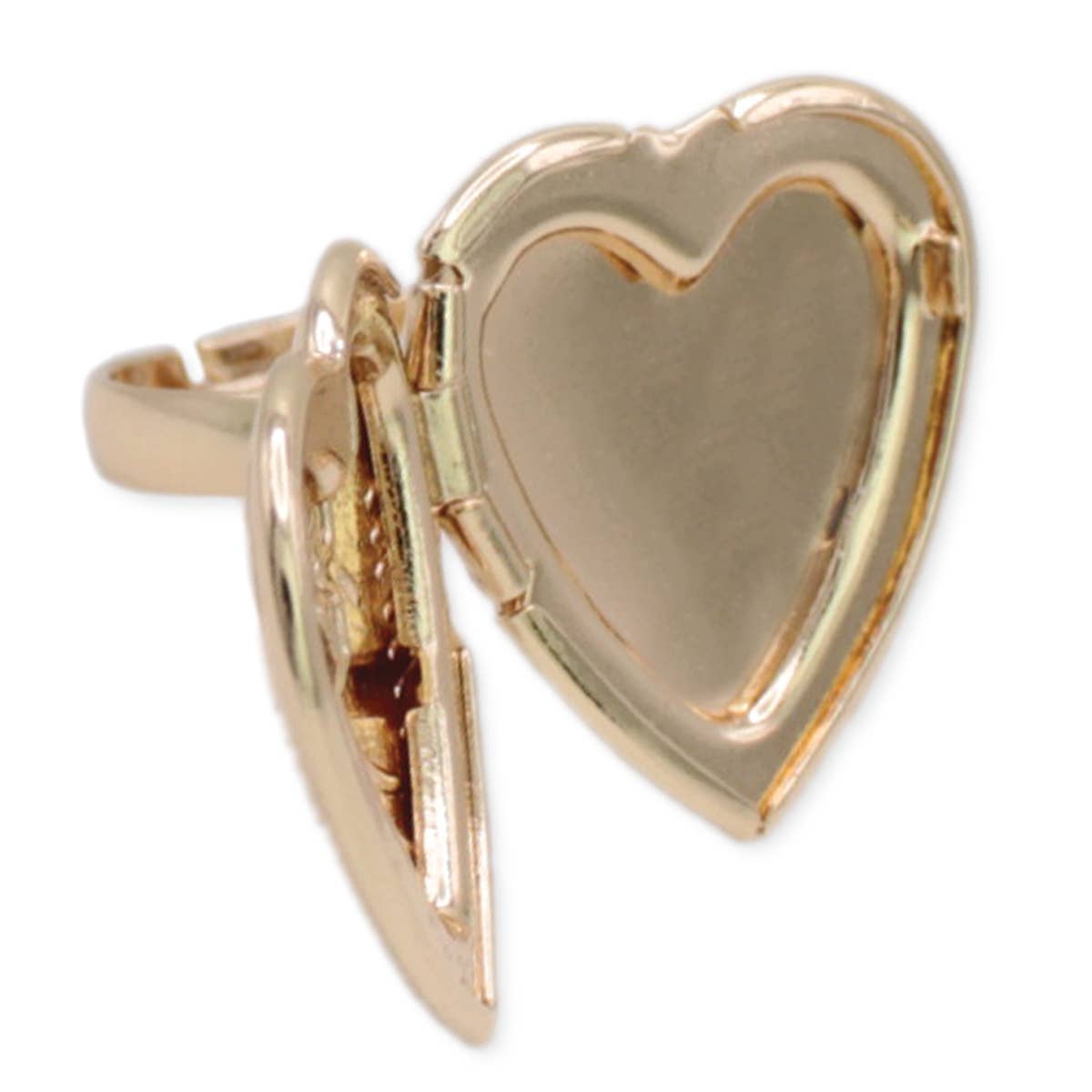 ZAD - Wholesale Cocktail/Statement Ring - Cherished Memories Gold Locket Ring2