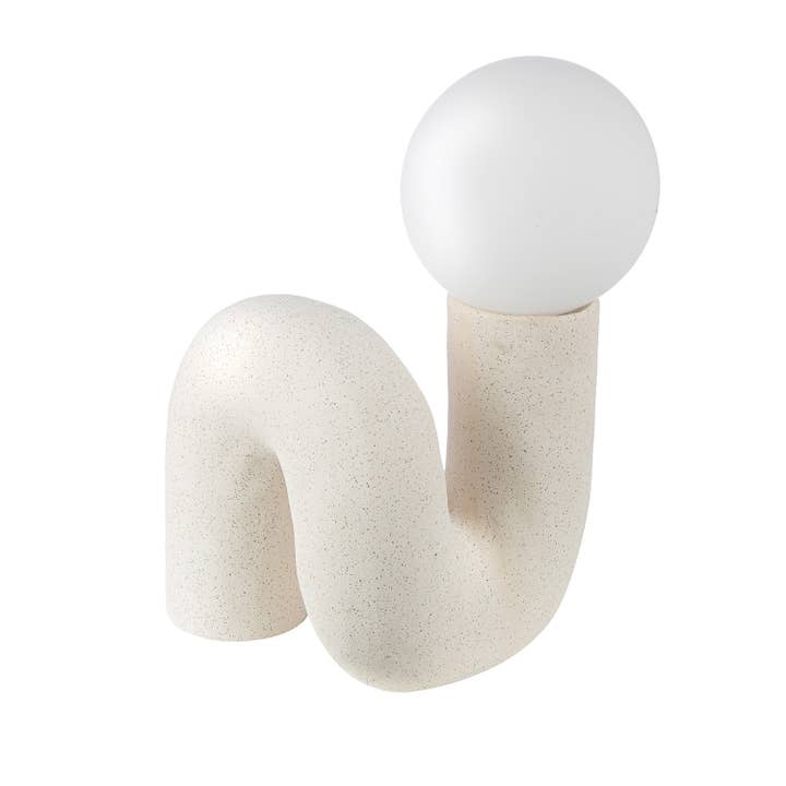 Tafellamp organisch Otranto crème; wit H. 30 cm, VE 2 voor wholesale door Gilde Handwerk Macrander GmbH & Co. KG