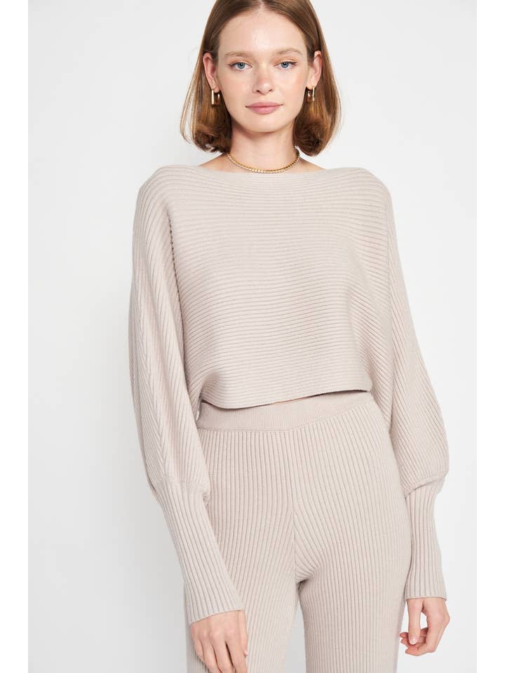 Emory Park - Wholesale Knit Sweater - Women's - DOLMAN SLEEVE CROPPED SWEATER