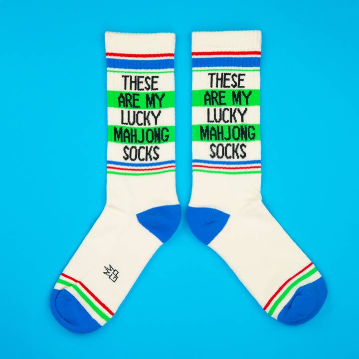 Gumball Poodle - Wholesale Socks - Unisex - These Are My Lucky Mahjong Socks Gym Crew Socks4