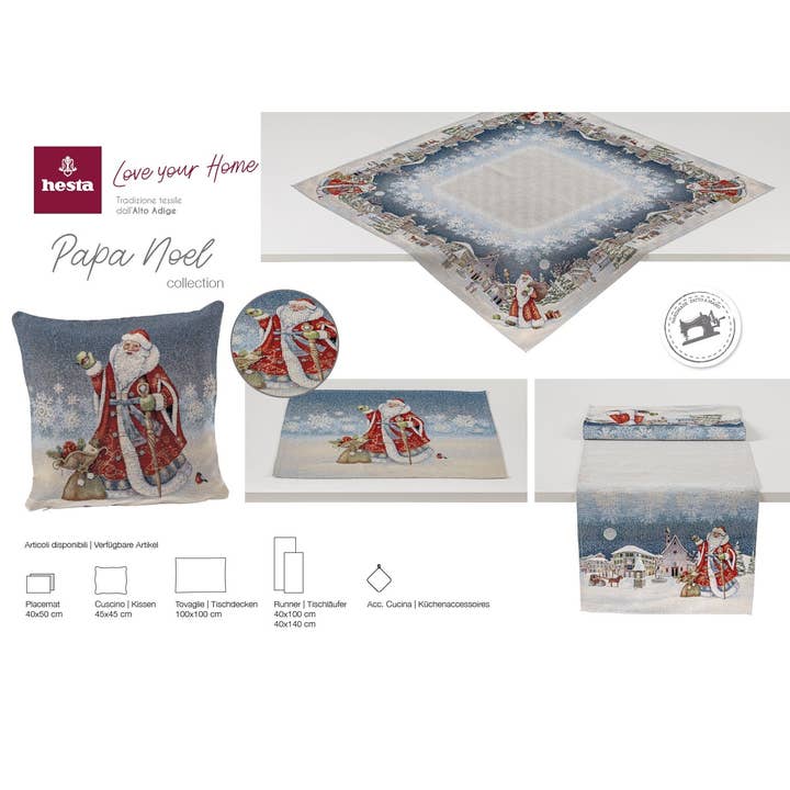 Hesta - Wholesale Throw pillow cover - PAPA NOEL cushion cover, Gobelin Jacquard, 45x45 cm1