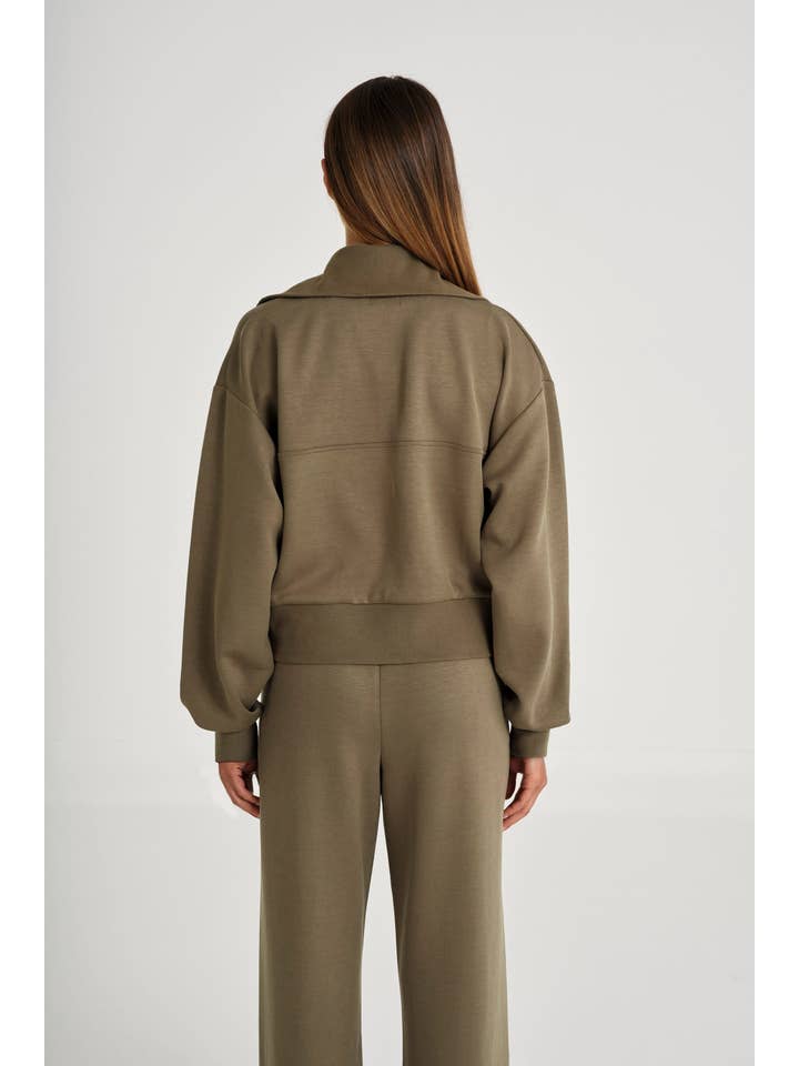 Olive Soft Luxury 1/4 Zip Jumper for wholesale on Faire1