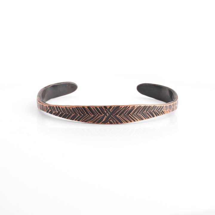 Forged Feather Cuff | Copper for wholesale by DMG Designs