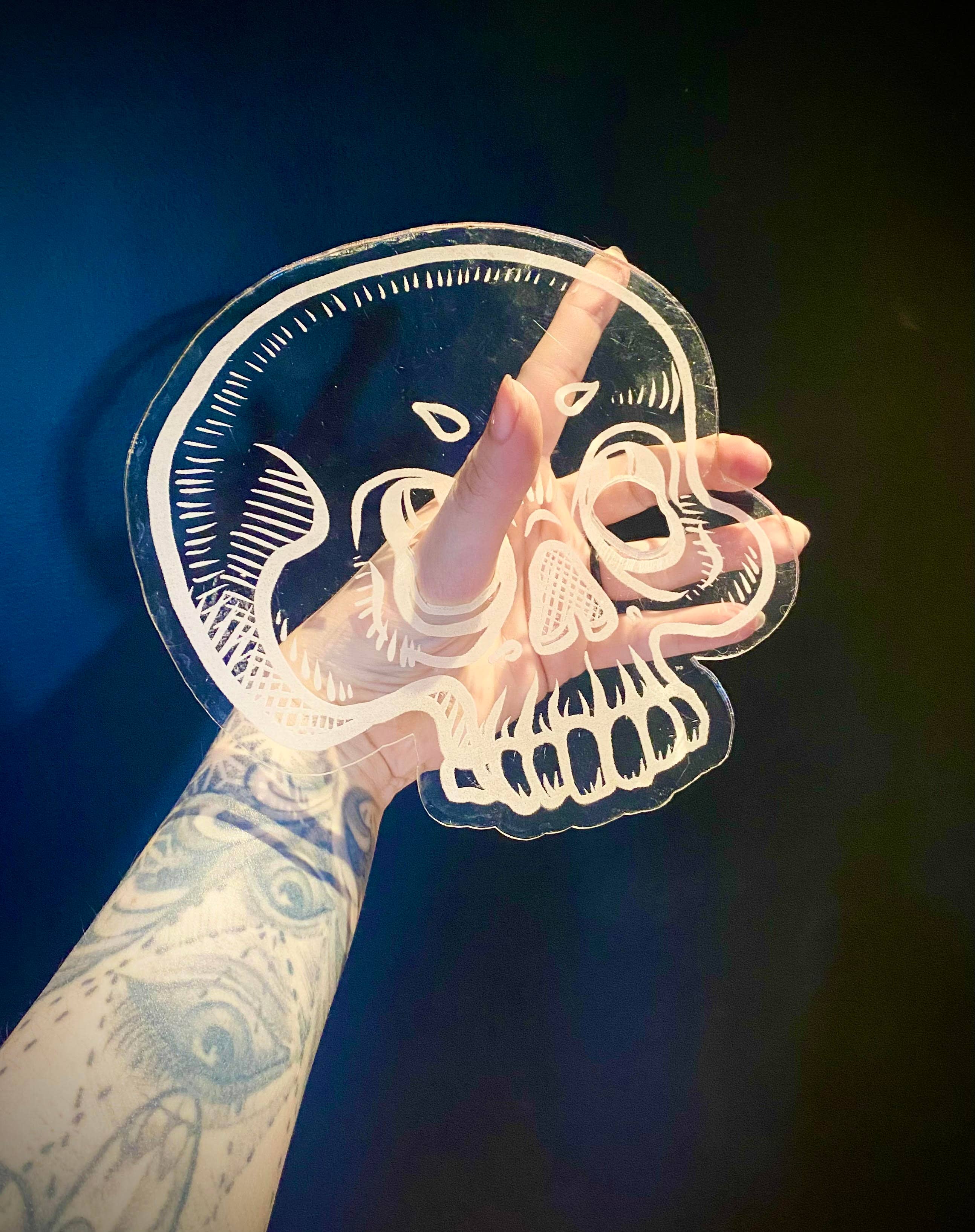 Psychic circle oddities – wholesale Palette/mixing tray – Skull painting palette! easy clean acrylic! great gothic hor1