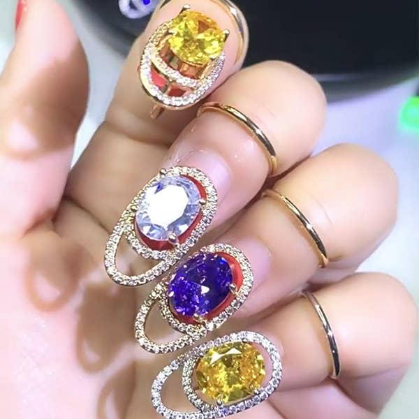 Rhinestone Geometric Nail Ring for wholesale by UZ Wholesale Store