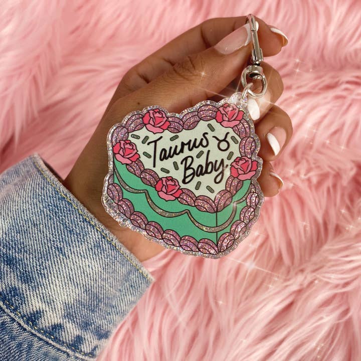Wildflower + Co. - Wholesale Keychain – Women's - Zodiac Cake Bag Charm / Keychain1