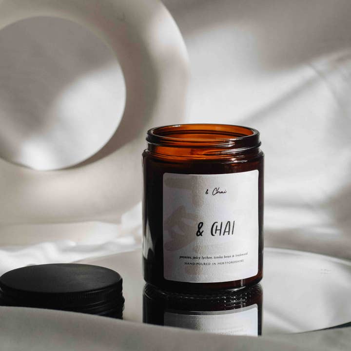 & Chai Soy Candle | Creamy Lychee Peony Scent for wholesale by & Chai
