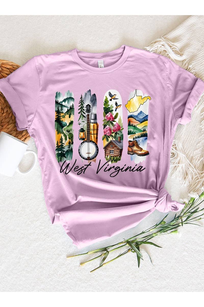 COLORBEAR - Wholesale T-Shirt (Graphic) - Women's - West Virginia State Brushstroke Graphic Tee10