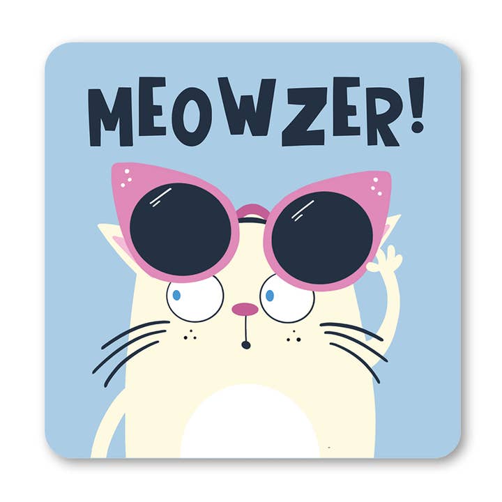 Sous-verre Chat Meowzer pour la vente par Lucy Maggie Designs