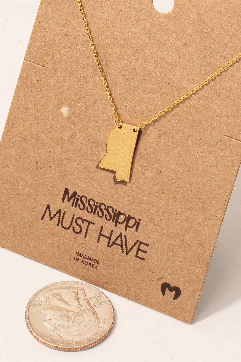Fame Accessories - Wholesale Pendant/Charm Necklace - Mississippi Pendant Necklace1