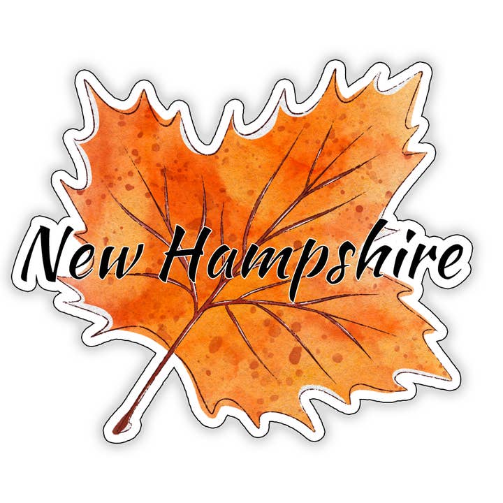 Autocollant feuille d'automne du New Hampshire pour la vente par Nahamsha Gifts