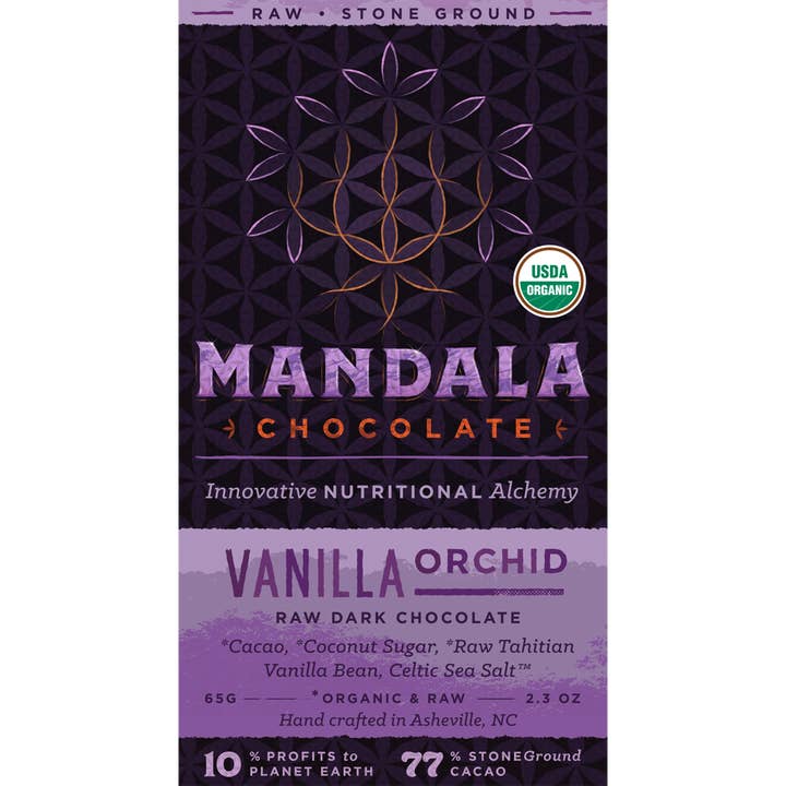 Vanilla Orchid Chocolate Bar (Case of 6) for wholesale by Mandala Chocolate