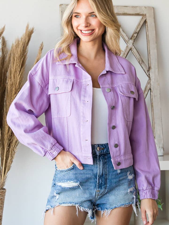 LONG SLEEVE RHINESTONE DISTRESSED DENIM JACKET for wholesale by Pink Irene Wholesale