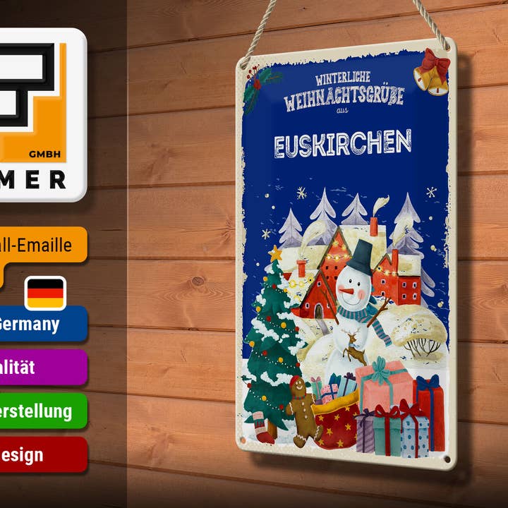 Femer - Wholesale Christmas Wall Art - Christmas Greetings EUSKIRCHEN 20x30cm Tin Sign2
