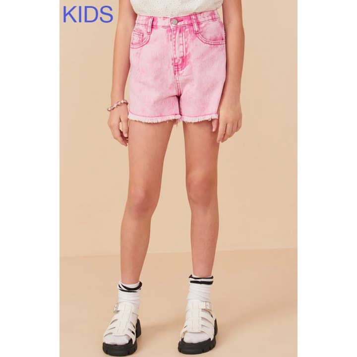 PINK Girls Washed Cutoff Denim Shorts for wholesale on Faire