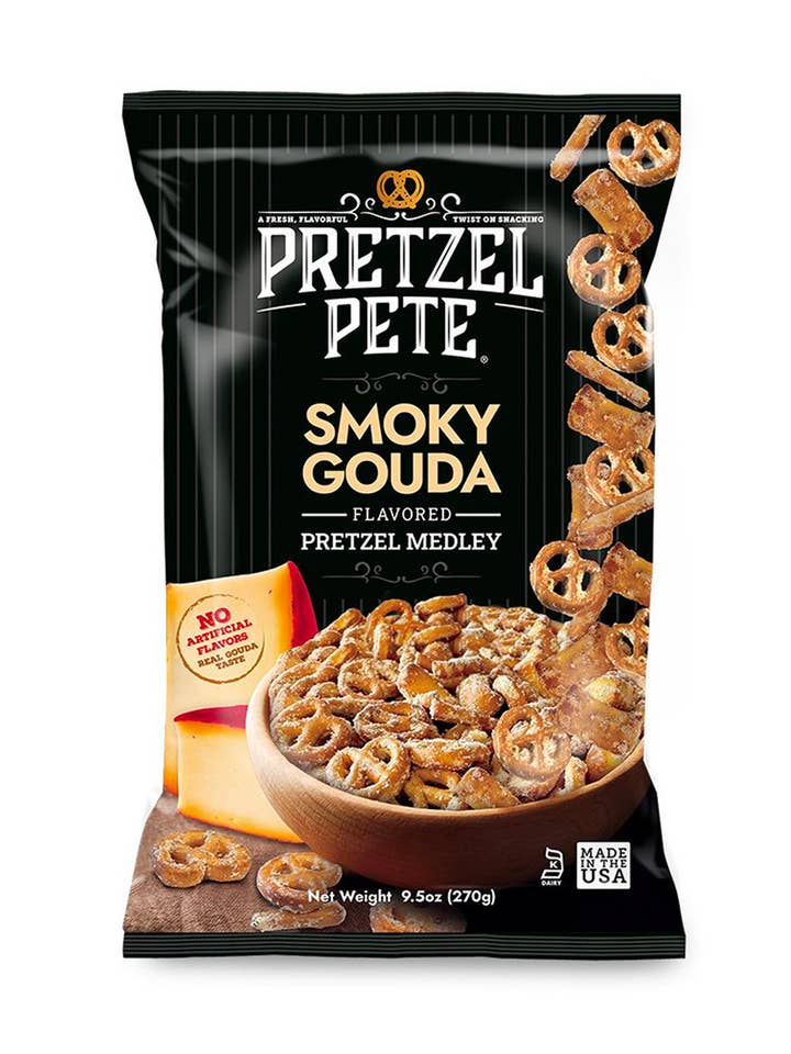 Smoky Gouda Pretzel Medley 9.5 oz for wholesale by Pretzel Pete