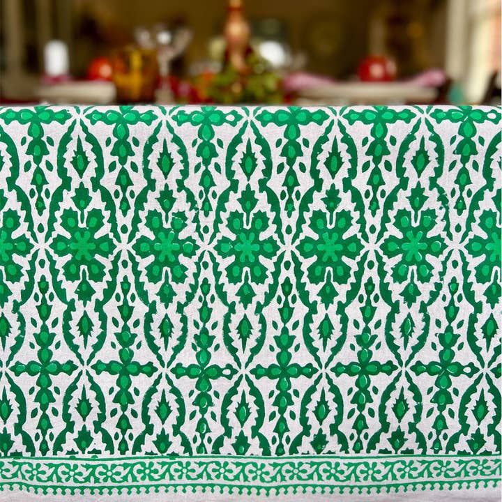 Afroze Green Tablecloth for wholesale by FARO