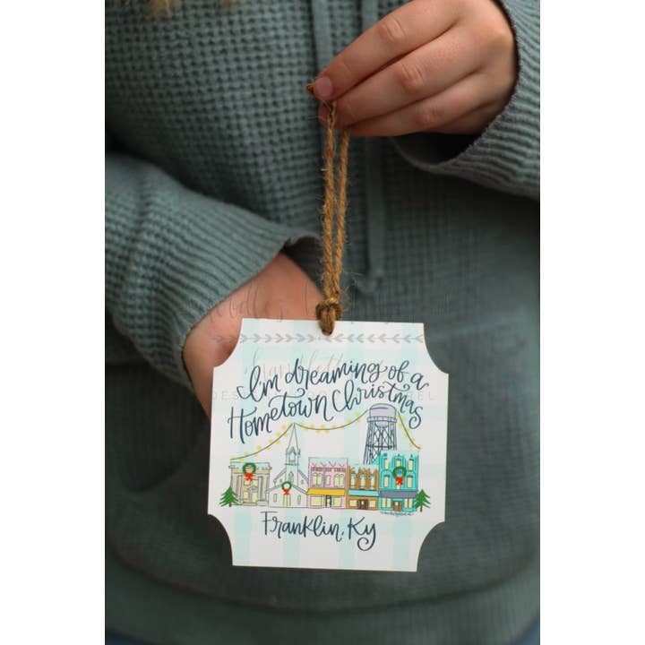 Doodles By Rebekah - Wholesale Ornament - I'm Dreaming of a Hometown Christmas *Custom Town Name* Orna