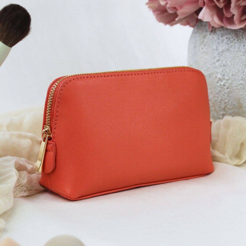 eBuyGB Craft Blanks – wholesale Make-up/cosmetic bag – Medium Saffiano Fine PU Leather Zipped Cosmetic Makeup Bag7