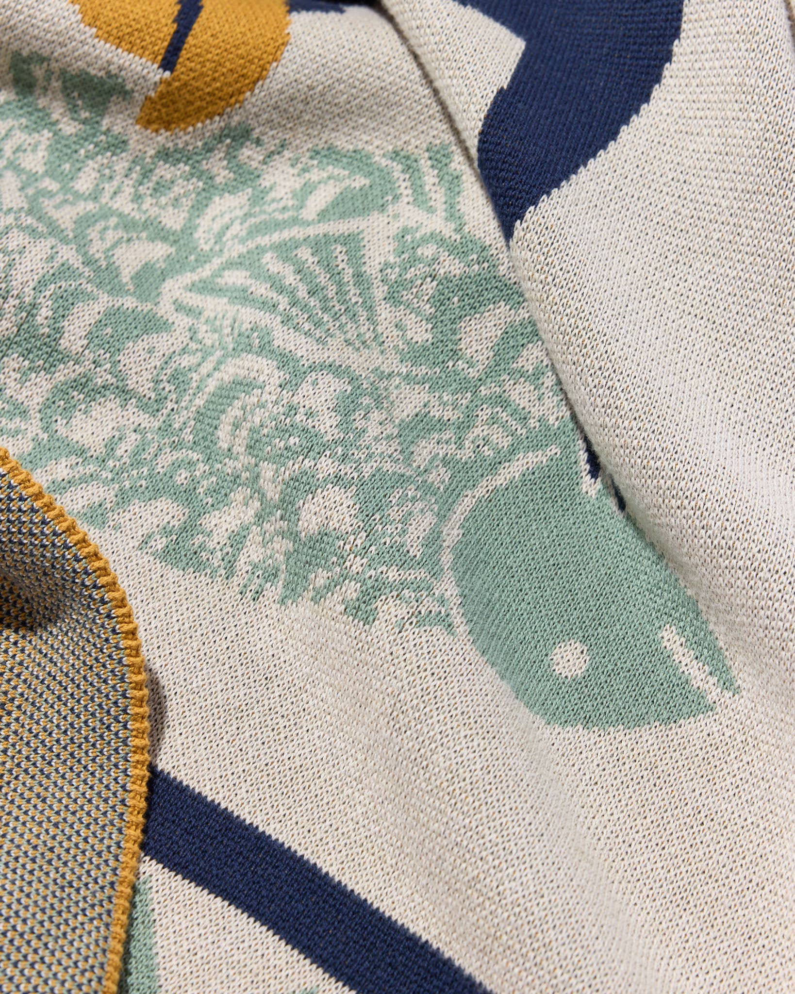 Biquette - Vendita all'ingrosso Plaid - Un Beau Poisson - Coperta da Lancio Lavorata a Maglia - Cotone - Prodotta negli USA9