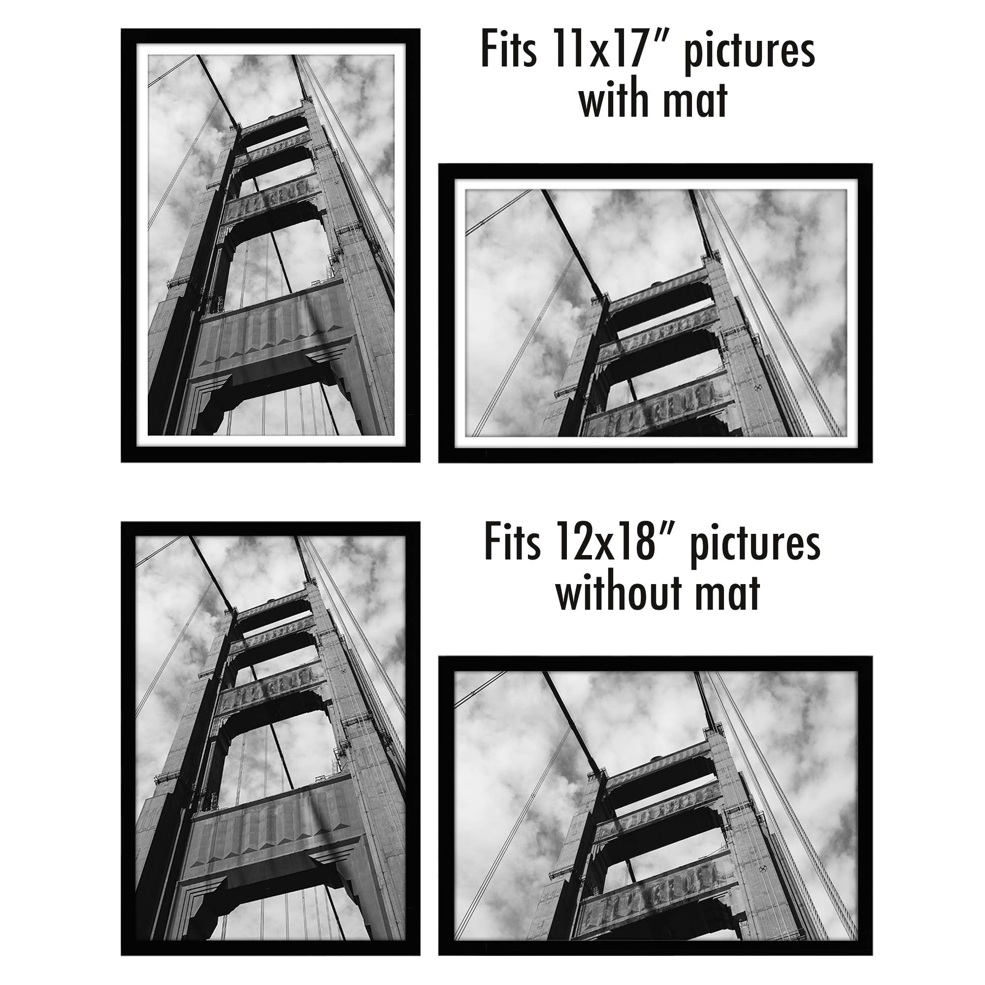 Americanflat - Wholesale Picture Frame - Americanflat Picture Frame with Mat Slim Molding (5 Pack)83