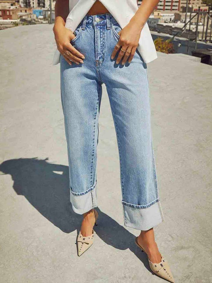Ladies Rolled Hem Straight Leg Denim Pants and other Purchase Wholesale jbd denim. Free Returns & Net 60 Terms on Faire trending on Faire.