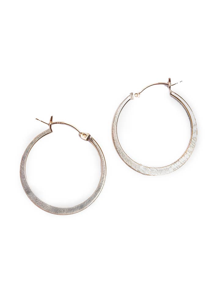 Small Flat Silver Hoops for wholesale by LM|J