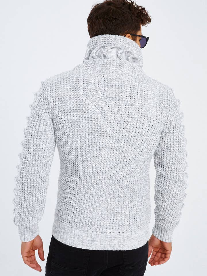 Leif Nelson GmbH - Wholesale Knit Sweater - Men's - Men's Knit Sweater Chunky Knit Shawl Collar LN-55852