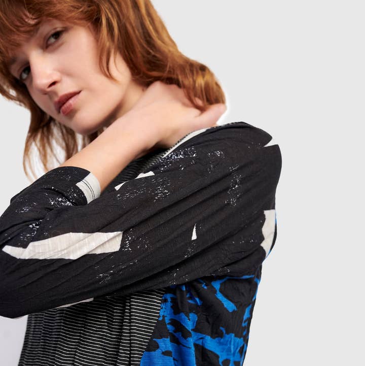 Breezy Baseball Tee, Blue for wholesale by Alembika