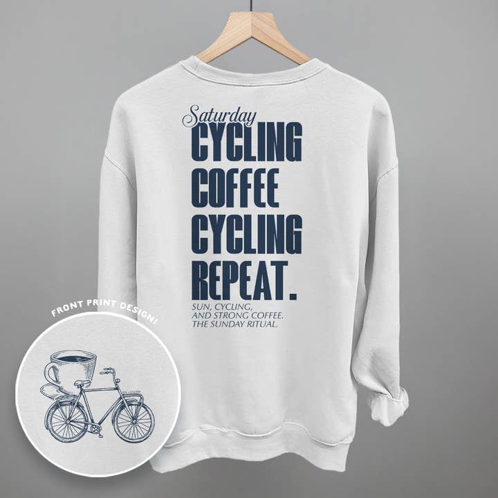 Ivy + Cloth - Wholesale Graphic Sweatshirt - Women's - Saturday Cycling and Coffee (Back Print)1