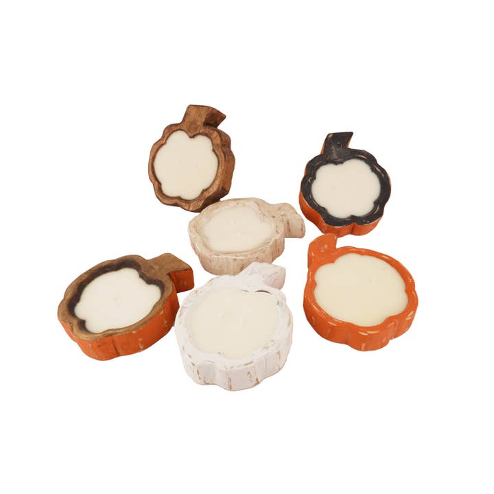 My Amigos Imports - Wholesale Candle Holder - Pumpkin-Small-Candle Ready-Original Design-6x8 inches24
