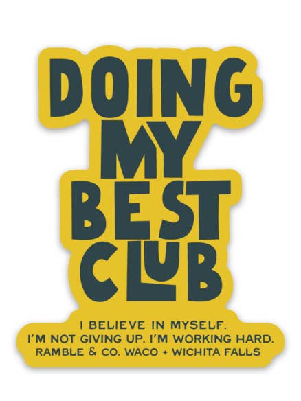 doing my best club giallo | adesivo per la vendita all'ingrosso da parte di Ramble & Company