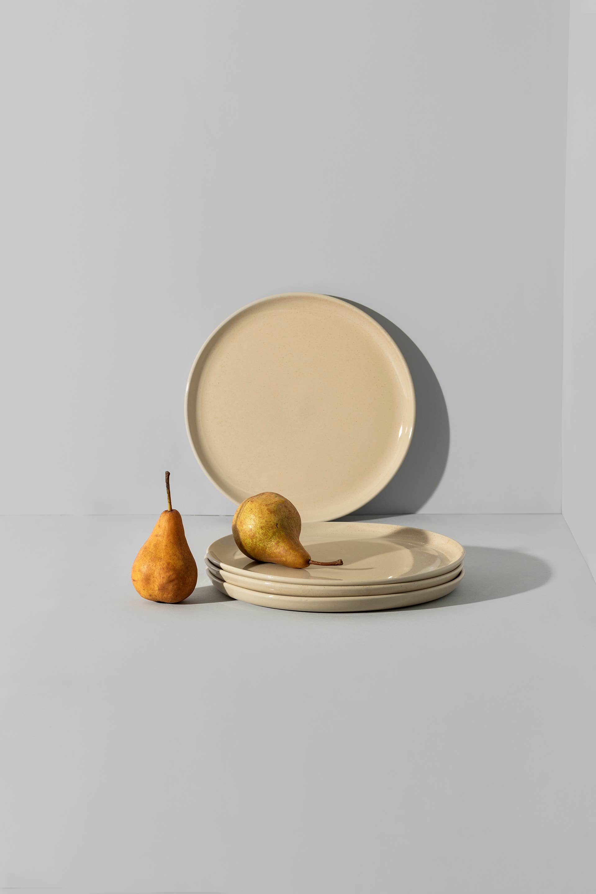 GHARYAN Stoneware & Olive Wood Tableware | Canada – wholesale Dinner plate – Handmade Stoneware Flat Salad/Dinner Plate | Edan 9.4"14