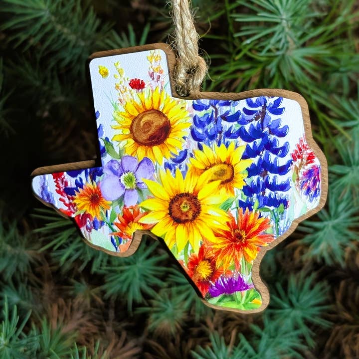 Ornement de Noël Fleur Sauvage du Texas pour la vente par The Little Ornament Shop