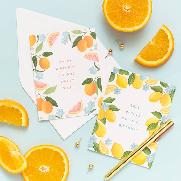 Isabella MG - Wholesale Birthday Card - Zest Wishes - Lemon Birthday Card1