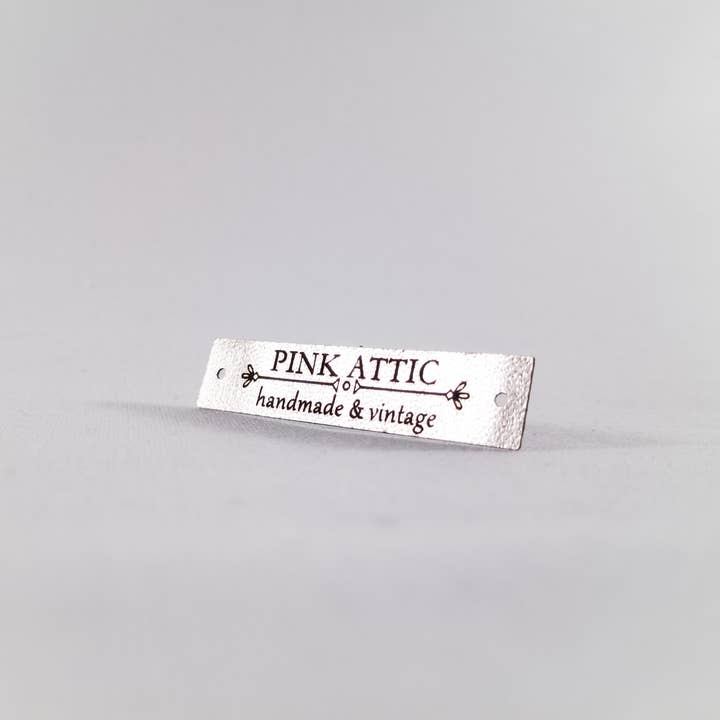 Custom Faux Leather Branding Tags - 55x12mm - B1 for wholesale by minimize custom tags