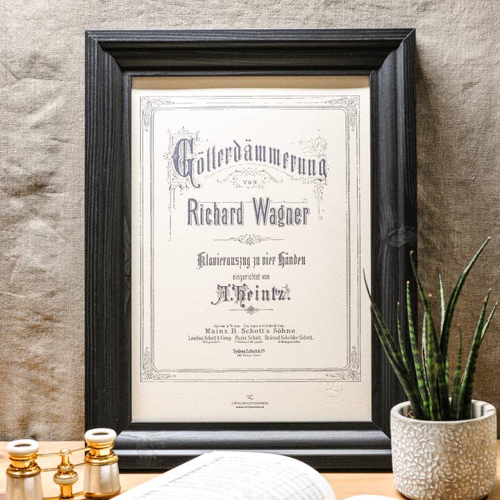 Bague Letterpress Art Print Opera Wagner Twilight of the Gods pour la vente par L'Atelier Letterpress