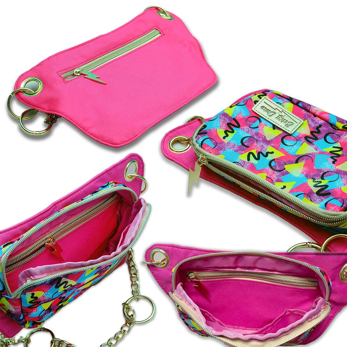Betsy Dare - Wholesale Crossbody Bag - Women's - Neon Confetti Print Lisa Convertible Crossbody/Belt Bag6