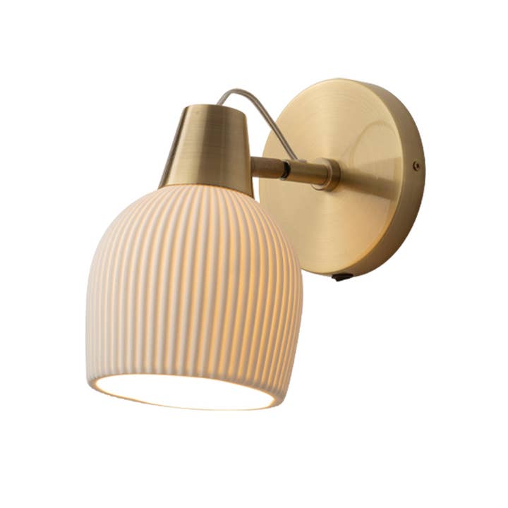 Nova of California - Wholesale Sconce - Wall Sconce Bone 10" Petaluma Porcelain Brass Plug Dimmer1