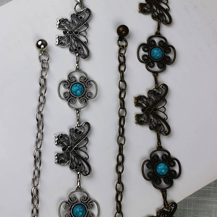 Leto Accessories - Wholesale Belt - Women's - Western Butterfly Chain Belt β Vintage Boho Waist Accessory9